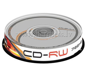 Diski CD-RW 10x, Cakebox 10gab.